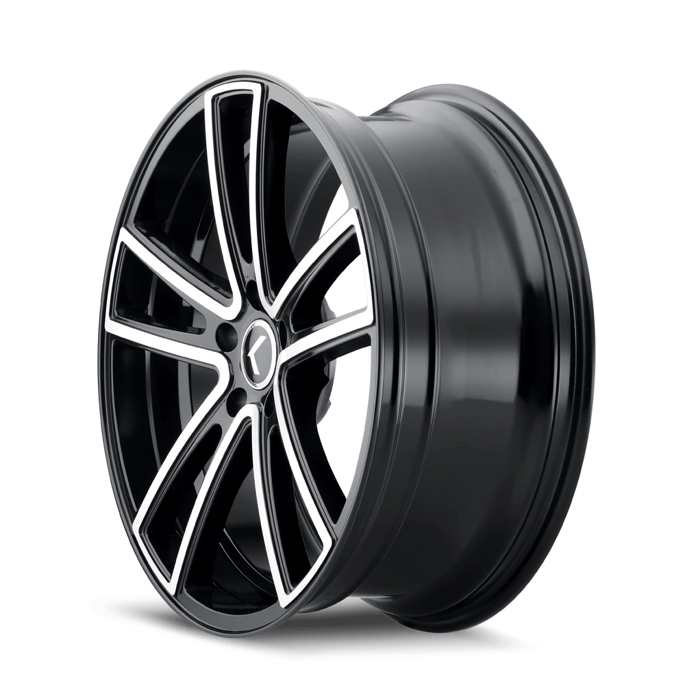 Kraze KR190 Lusso 20x8.5 / 5x115 BP / 38mm Offset / 72.62mm Hub Gloss Black Machined Wheel