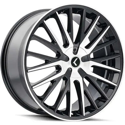 Kraze KR185 Double Down 18x8 / 5x112/120 BP / 40mm Offset / 74.1mm Hub Gloss Black Machined Wheel
