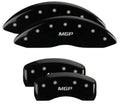 Set Of 4 Caliper Covers Engraved Front And Rear MGP Black Finish Silver Characters 2020-2020 Lincoln Nautilus MGP Caliper Covers