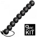 ~(1 lbs. 16X10X2)~ Universal White LED Front Lower Air Dam Light Kit with Smoked Lens and Black Bezel - 9pc Sequentially Connected LED Ligh