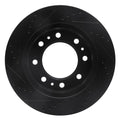 R1 06-11 Cadillac DTS Front Left Drilled & Slotted Black Brake Rotor