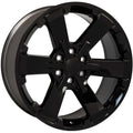 22 IN REPLICA WHEEL FITS CHEVY SILVERADO RALLY CV41B BLACK 22X9