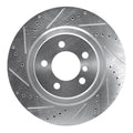 R1 06-09 Land Rover Range Rover Front Left Drilled & Slotted Silver Brake Rotor