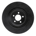 R1 05-23 Chrysler 300 Front Left Drilled & Slotted Black Brake Rotor