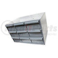 GRAY CABINET W/9 GRAY DRA