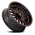 D822 22X7 4X156 G-BLK MILL-RED 13MM