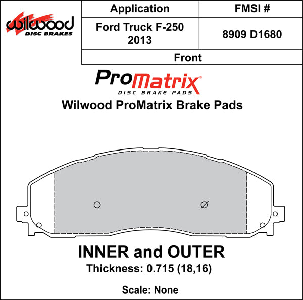 Wilwood Pad Set Promatrix D1680