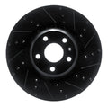 R1 12-15 Audi TTS Quattro Front Right Drilled & Slotted Black Brake Rotor