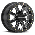 Raceline A71MB Mamba 14x6in/4x110 BP/5+1 40mm Offset/80.3mm Bore - Black & Machined Beadlock Wheel