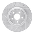 R1 2012-2025 Dodge Durango Front Left Drilled & Slotted Silver Brake Rotor