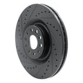 R1 06-13 Audi S3 (Mexico) Front Left Drilled & Slotted Black Brake Rotor