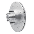 R1 01-05 Ford Explorer Sport Front Right Drilled & Slotted Silver Brake Rotor
