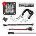 XK Glow Flush Mount XKchrome 20w LED Cube Light w/ RGB Accent Light Kit w/ Controller- Spot Beam 2pc