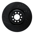 R1 04-06 Audi TT Quattro Left Front Drilled & Slotted Black Brake Rotor