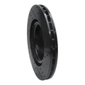 R1 18-22 Genesis G70 Front Left Drilled & Slotted Black Brake Rotor