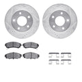 R1 86-92 Buick Reatta Front Drilled & Slotted Silver Brake Rotor Set w/Optimum OE Pads and Hardware