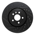R1 17-19 Jaguar F-Pace Front Left Drilled & Slotted Black Brake Rotor