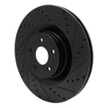 R1 16-18 Ford Focus Front Right Drilled & Slotted Black Brake Rotor