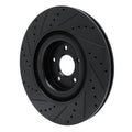 R1 16-18 Ford Focus Front Right Drilled & Slotted Black Brake Rotor
