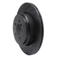R1 10-12 Land Rover Range Rover Rear Left Drilled & Slotted Black Brake Rotor