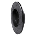 R1 10-12 Land Rover Range Rover Rear Left Drilled & Slotted Black Brake Rotor