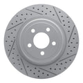 R1 06-23 Dodge Charger Rear Right Drilled & Slotted Geoperformance Rotor