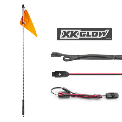 XK Glow XKchrome Advanced App Control LED Whip Light Kit for 4x4 Offroad UTV ATV 1x 48In 2nd Gen