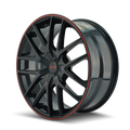 ~(29 lbs. 19X19X9)~ TR60 (3260) BLACK/RED RING 17X7.5 5-110/5-115 42MM 72.62MM