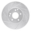 R1 96-11 Chrysler Crossfire Front Left Drilled & Slotted Silver Brake Rotor