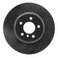 R1 13-21 BMW 330I xDrive Sedan Rear Left Drilled & Slotted Black Brake Rotor