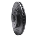 R1 09-11 Cadillac STS Front Left Drilled & Slotted Black Brake Rotor