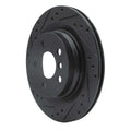 R1 02-08 BMW 745LI Front Left Drilled & Slotted Black Brake Rotor
