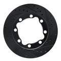 R1 92-00 Chevrolet K3500 Front Right Drilled & Slotted Black Brake Rotor