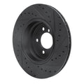 R1 05-08 BMW 760I Rear Left Drilled & Slotted Black Brake Rotor