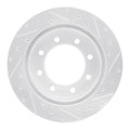 R1 Concepts Brake Rotor Drilled and Slotted Silver Fits Ford E-150