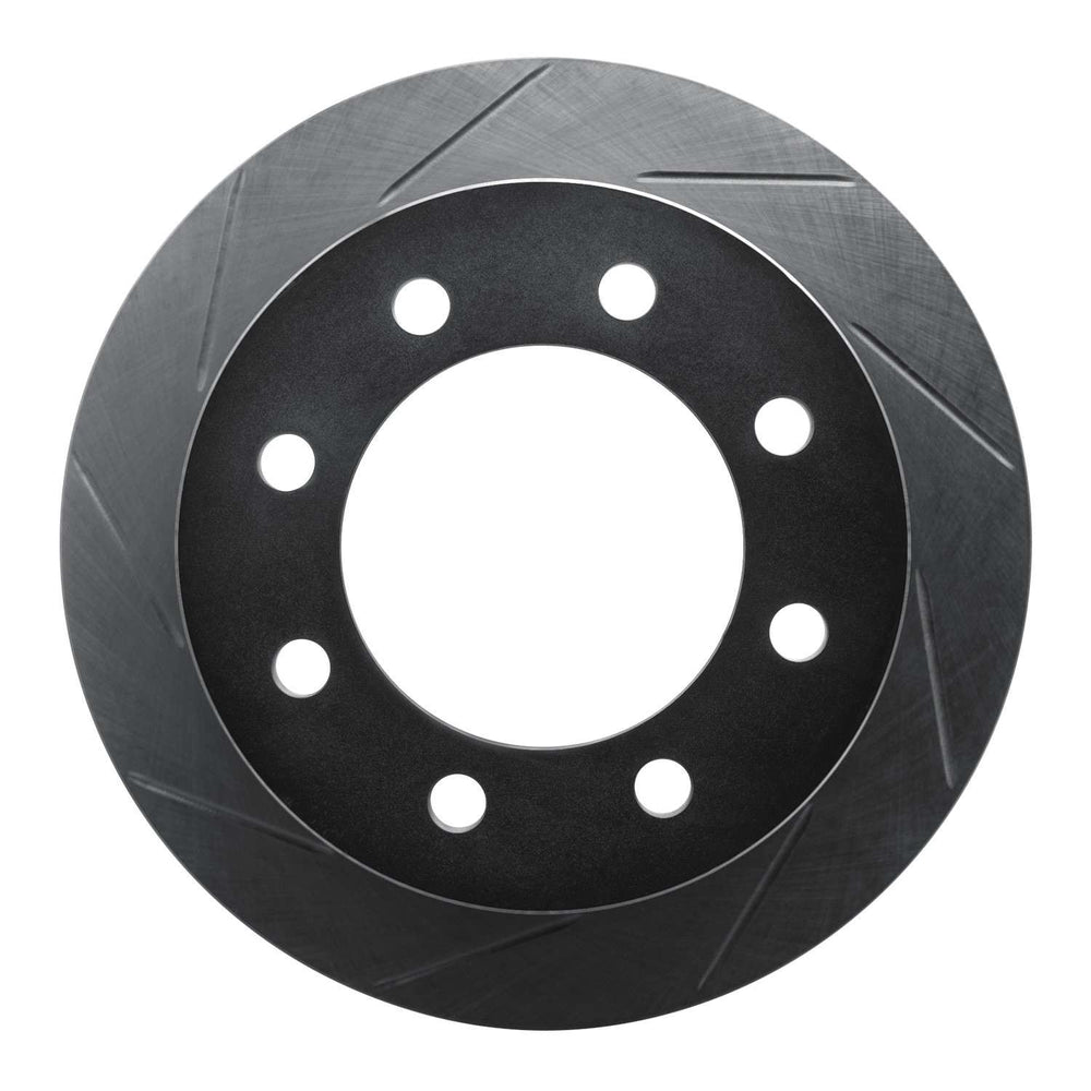 R1 00-02 Dodge Ram 2500 Front Left Slotted Black Brake Rotor
