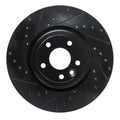 R1 17-20 Jaguar XE Front Left Drilled & Slotted Black Brake Rotor