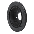 R1 04-06 Ford Econoline Rear Left Drilled & Slotted Black Brake Rotor
