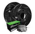 R1 00-06 BMW X5 Front Left Drilled & Slotted Black Brake Rotor