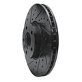 R1 07-19 BMW X6 Front Left Drilled & Slotted Black Brake Rotor