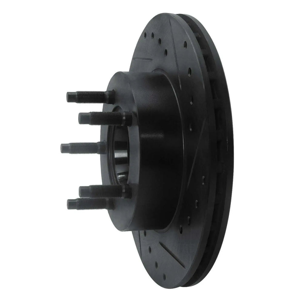 R1 93-94 Ford Explorer Front Right Drilled & Slotted Black Brake Rotor