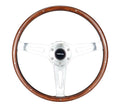 NRG Classic Wood Grain Steering Wheel (365mm) Wood w/Metal Accents & Polished Alum. 3-Spoke Center