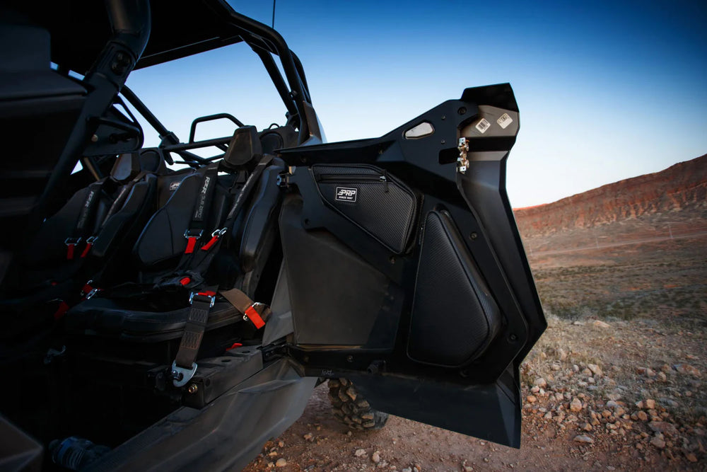 PRP Shreddy Rear Door Bags for Polaris RZR PRO XP4 PRO R4 Turbo R4 (Pair) Black and Pink
