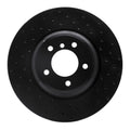 R1 07-15 BMW X1 Front Right Drilled Black Brake Rotor