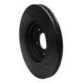 R1 98-06 Jaguar XK8 Front Left Drilled & Slotted Black Brake Rotor