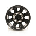Raceline 860M Mamba 15x6in / 6x139.7 BP / 0mm Offset / 4.25mm Bore - Black & Machined Wheel