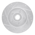 R1 84-87 Lincoln Mark VII Front Left Drilled & Slotted Silver Brake Rotor
