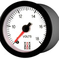 Autometer Stack 52mm 8-18V Pro Stepper Motor Battery Voltage Gauge - White