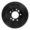 R1 91-93 BMW M5 Front Right Drilled & Slotted Black Brake Rotor