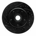R1 68-73 Ford Mustang Front Left Drilled & Slotted Black Brake Rotor